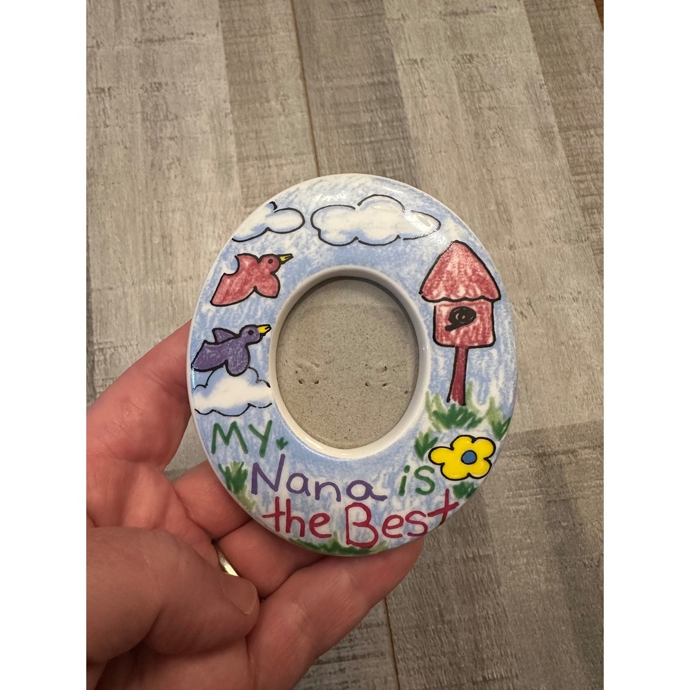 Russ Berrie My Nana is the Best Ceramic Magnetic Easel Picture Frame Oval
